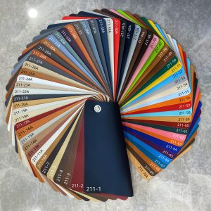 Xuzan pvc leather 211 with more than 100 colors, it is Napa embossing 0.6mm thickness 160cm width